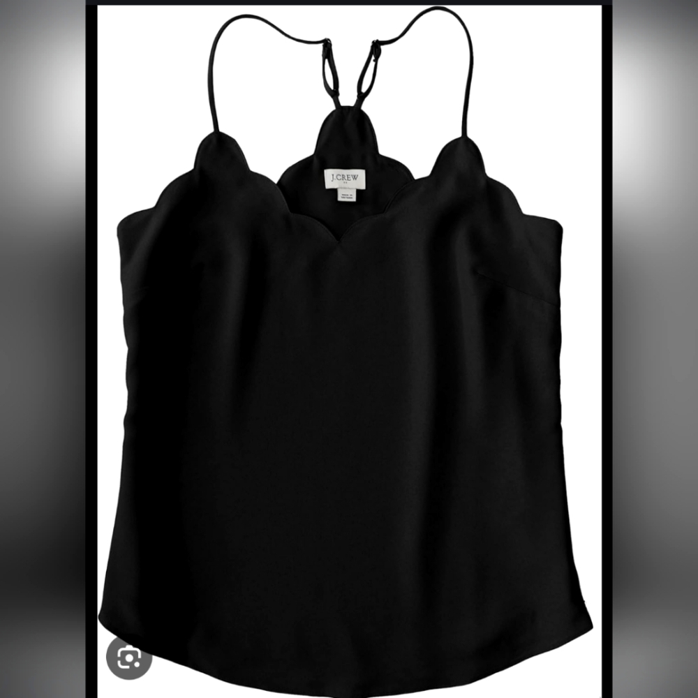 J. Crew Black Scalloped Women's Top